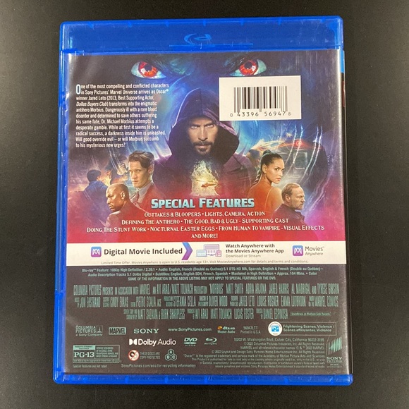 Morbius - Blu-ray & DVD Combo Set - Picture 2 of 6